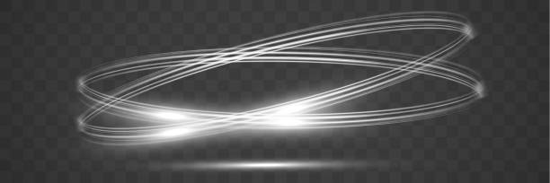 white blur trail wave,
circle silver line of light speed.vector illustration. - white background horizontal selective focus silver stock illustrations