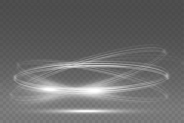 white blur trail wave,
circle silver line of light speed.vector illustration. - white background horizontal selective focus silver stock illustrations