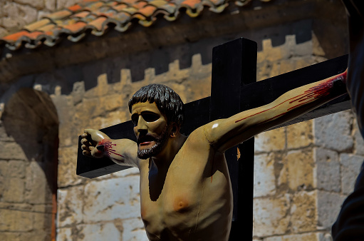 Step First Word. Carving, Crucified Thief. Holy Friday. Easter week. Tordesillas