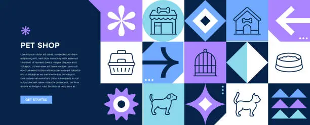 Vector illustration of Pet Shop Web Banner Design