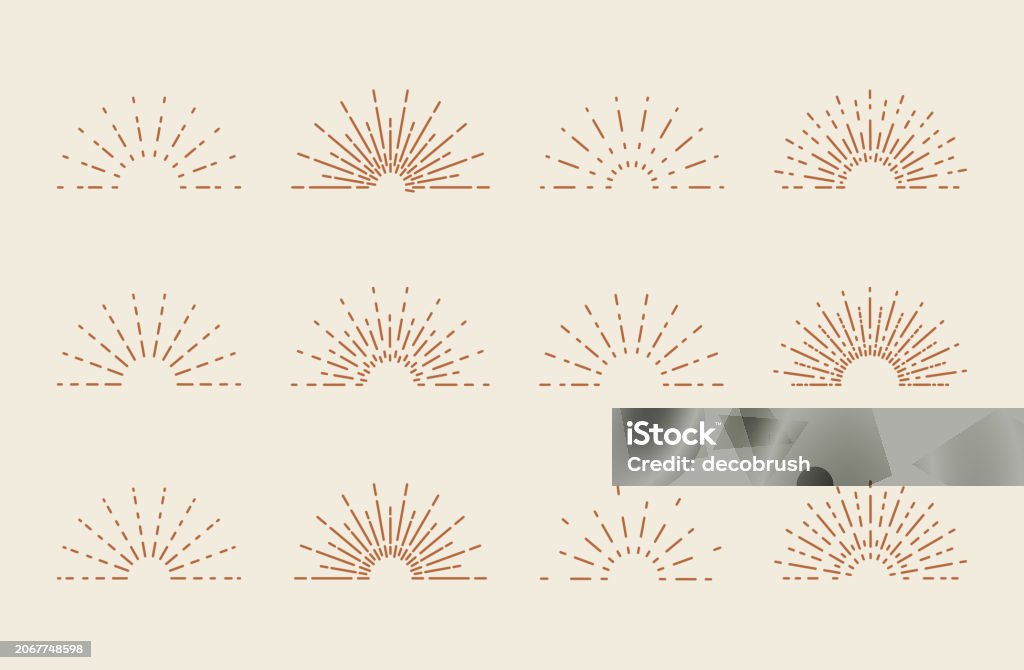 Sun Rays Element Decorative Elements Sun Rays Line Art Vector Illustration Stock ...