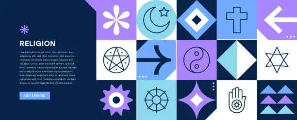 Vector illustration of Religion Web Banner Design