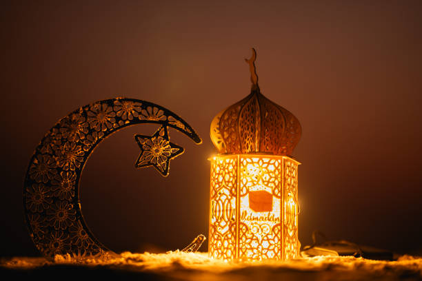 istock Ramadan lantern and crescent moon on the nature, 2024 ramadan background, 2067787051