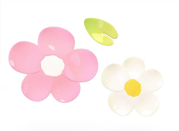 istock cartoon flowers on a white background 3D rendering. 2067788750