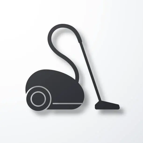 Vector illustration of Vacuum cleaner. Icon with shadow on white background