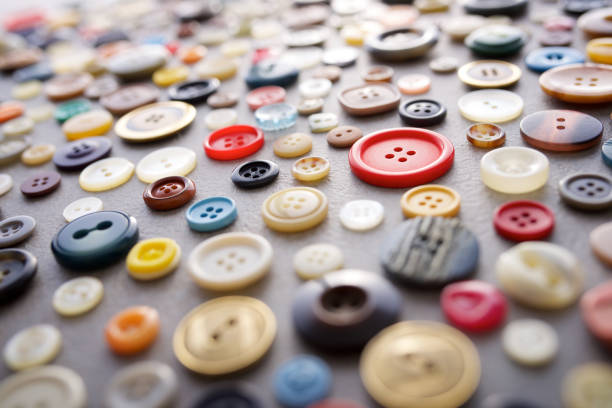 Close up of a large group of colorful buttons