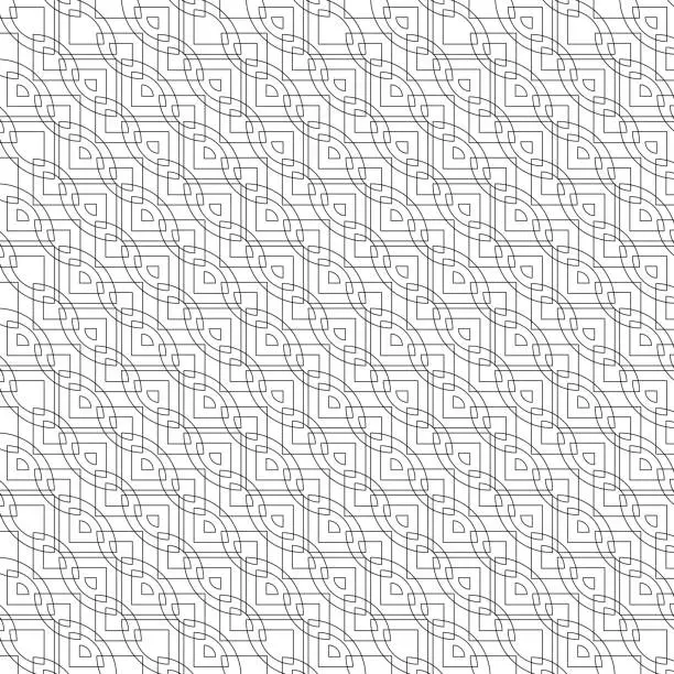 Vector illustration of Seamless geometric pattern with a wavy grid design.