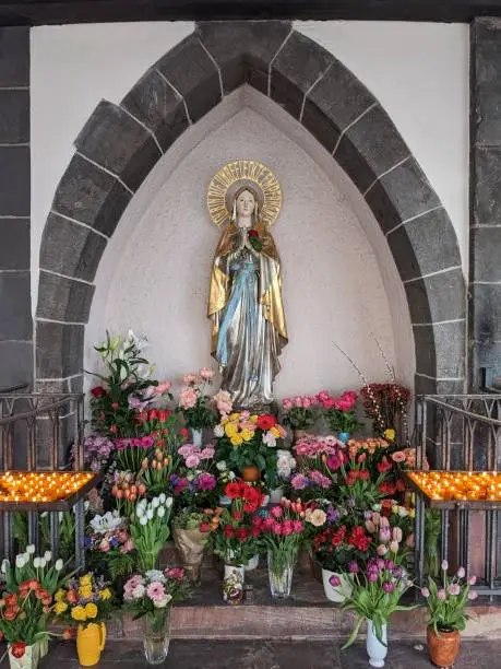 Statue of the Virgin Mary at the Liebfrauenkloster (Our Lady's Convent) in Frankfurt am Main, Germany