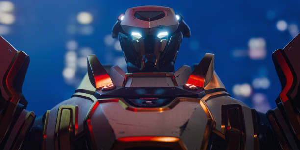 istock Portrait of a science-fiction futuristic mech samurai warrior. 2067927839
