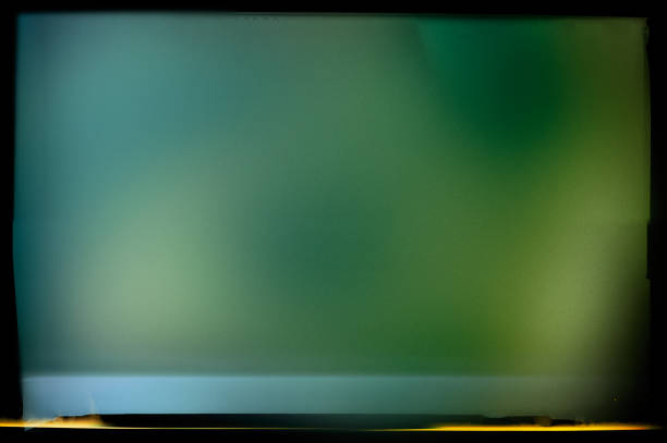 istock Abstract blurry green background in a black frame and light horizontal lines. 2067956351