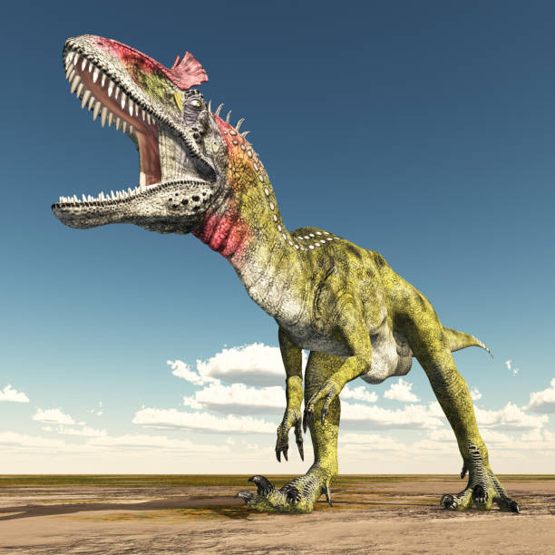 istock Dinosaur Cryolophosaurus in a landscape 2067973527