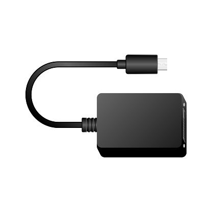 It is an illustration of video conversion converter _minidisplayPort_dvi24pin (DVI-D).