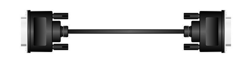 Side-facing conversion cable _dvi24 pins (DVI-D) _ male_dvi24 pin (DVI-D) _ Male illustration.