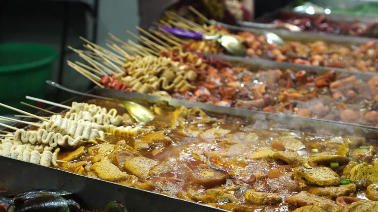 seafood in a street vendor's kitchen