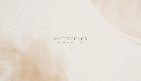 Abstract horizontal watercolor background. Neutral light colored empty space background illustration