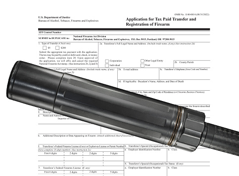 Public domain form to own a silencer behind a suppressor