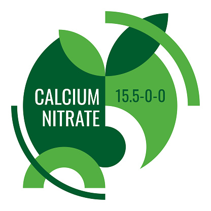 Calcium Nitrate geometric badge in green colors - greenhouse and hydroponics fertilizer