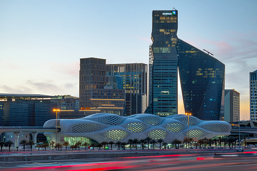 Riyadh, Saudi Arabia - March 01, 2024: King Abdullah Financial district a view on Riyadh city