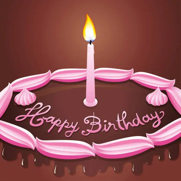 Vector illustration of Birthday Cake Anniversary Chocolate Background