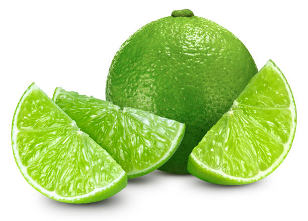 istock Lime fruits isolated on white background 2068193413