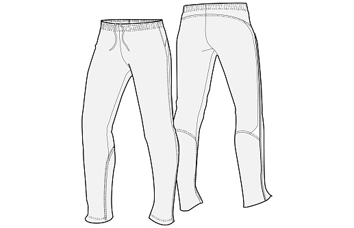 Drawstring Basic Trackpant Activewear Design Vector Illustration Front ...