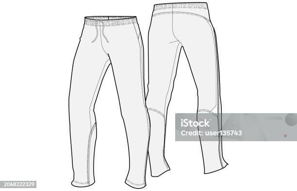 Drawstring Basic Trackpant Activewear Design Vector Illustration Front ...