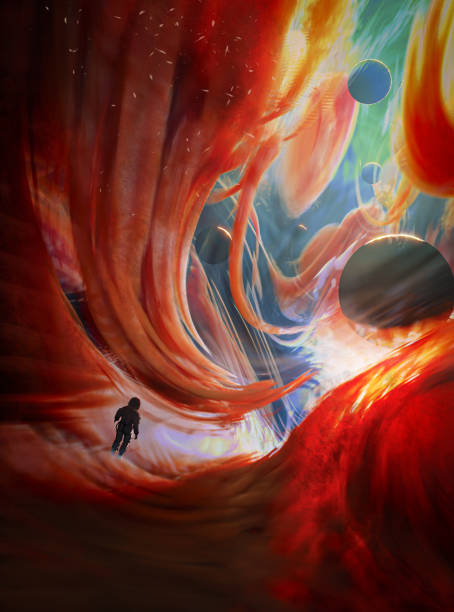 Astronaut on alien planet, 3D illustration