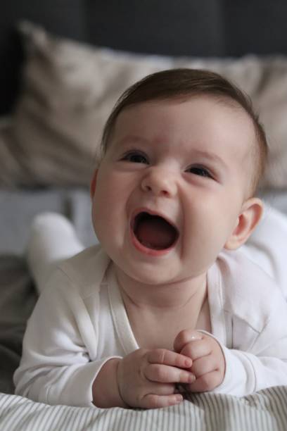 istock Happy baby on the bed 2068229467