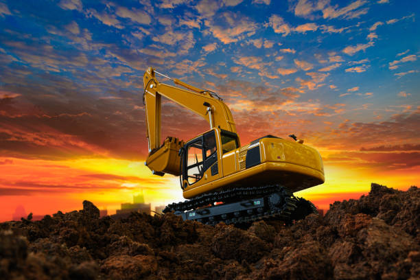 istock Excavators are digging the soil in the construction site 2068243603