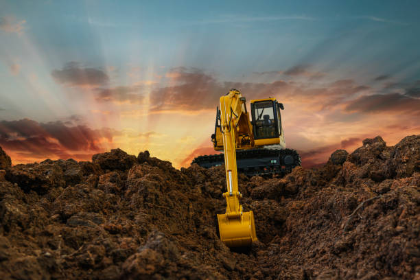 istock Crawler Excavators are digging the soil in the construction site 2068249549
