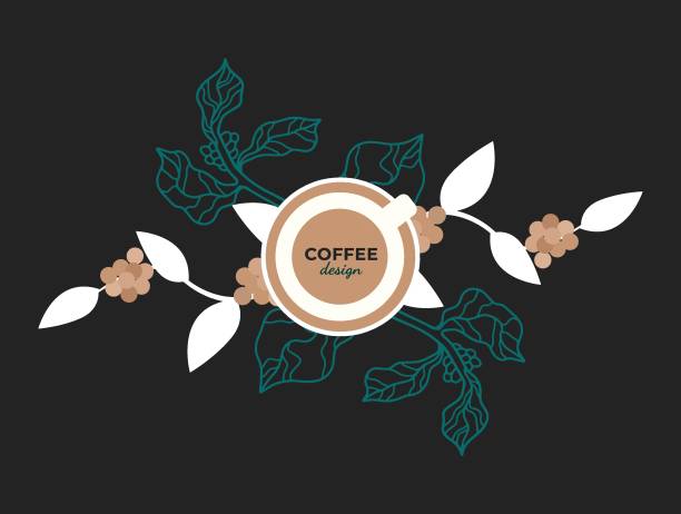 コーヒーデザインバナーテンプレート - coffee coffee bean espresso cup点のイラスト素材／クリップアート素材／マンガ素材／アイコン素材