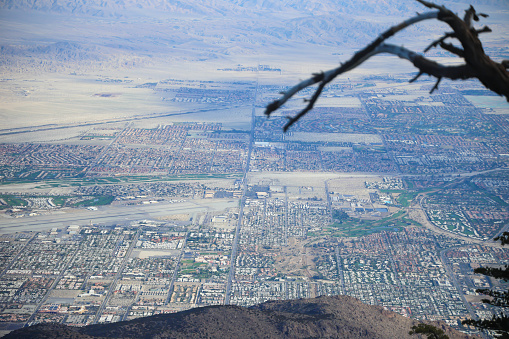 Panoramic view of the city of Palm Desert in California. View from Mt Jacinto.