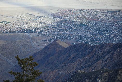 Panoramic view of the city of Palm Desert in California. View from Mt Jacinto.