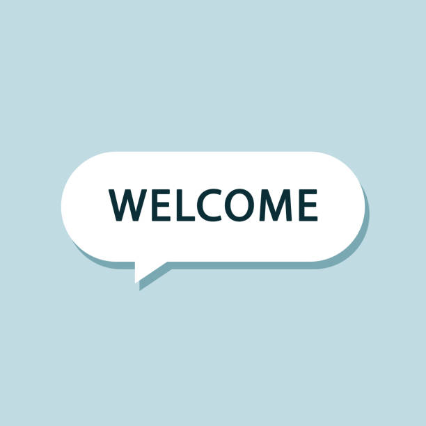 istock Welcome banner, vector text welcome to design element of the site entrance greeting 2068301863
