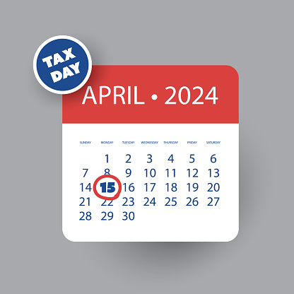 US Tax Deadline Calendar Concept Template Creative Design in Freely Scalable and Editable Vector Format