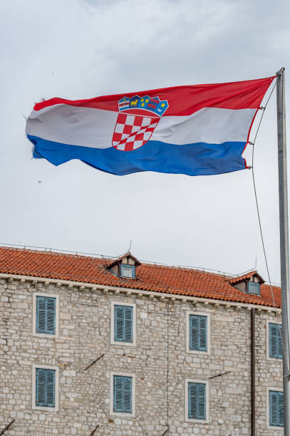 istock Croatian flag waving 2068369951