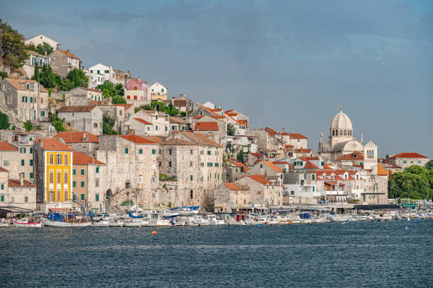 View over the old town of Sibenik, important croatian city on the Dalmatian Coast
