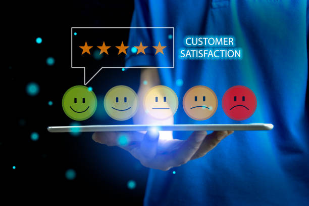 istock User give rating to service experience on online application, Customer review satisfaction feedback survey concept, Customer can evaluate quality of service leading to reputation ranking of business 2068397270