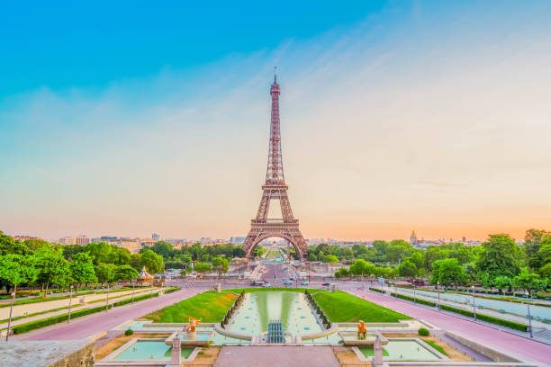istock eiffel tour and from Trocadero, Paris 2068404804