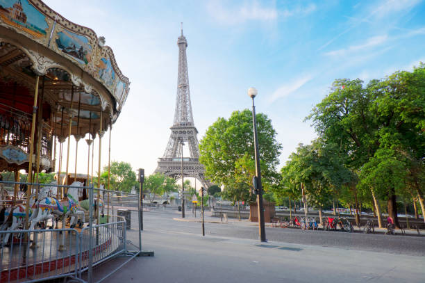 istock eiffel tour and from Trocadero, Paris 2068406928