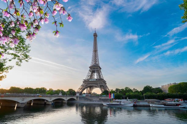 istock eiffel tour over Seine river 2068407966