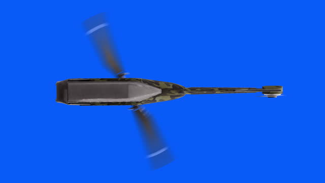 Military surveillance mono drone isolated on blue