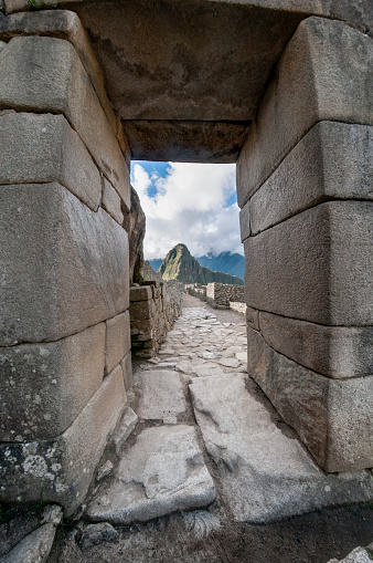 Entrance Door To The Ancient City Of Machu Picchu In Peru