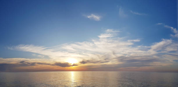 istock Sunset sky with cloud and sea, nature background 2068503304