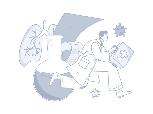 istock Medical characters fighting the epidemic flat vector concept operation hand drawn illustration 2068515136