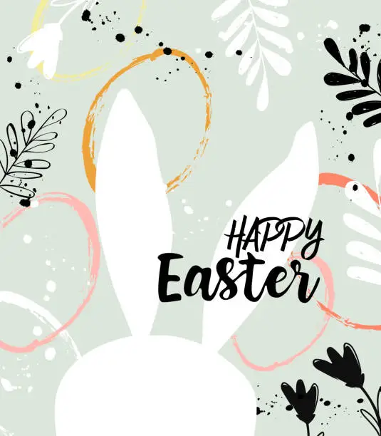 Vector illustration of Happy Easter trendy abstract Easter templates