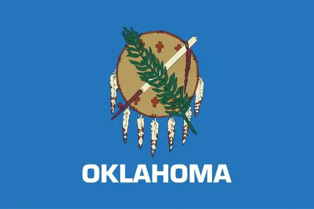 Vector illustration of Flag of the U.S. state of Oklahoma