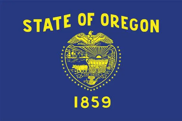 Vector illustration of Flag of the U.S. state of Oregon