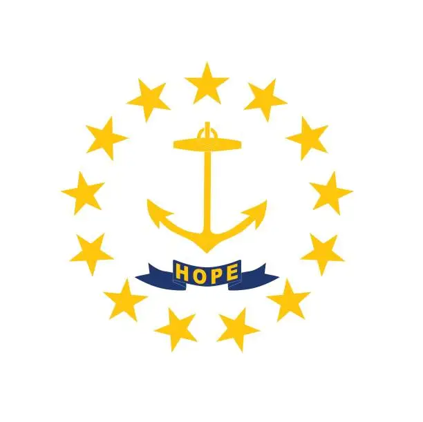 Vector illustration of Flag of the U.S. state of Rhode Island