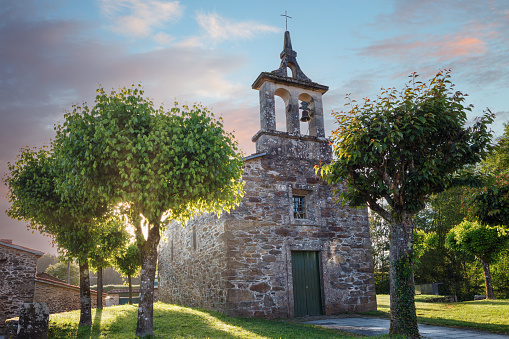 Church of St Paio de Sabugueira, in Lavacolla, on way of st james, Coruña, Spain